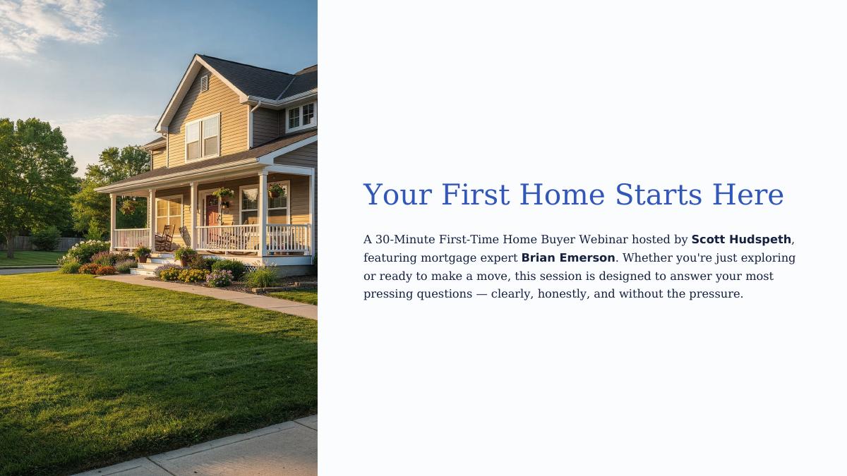 Your First Home Starts Here cover slide